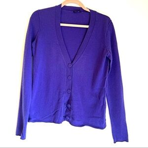 100% Cashmere Purple Cardigan quiet-luxury soft-luxe office-chic